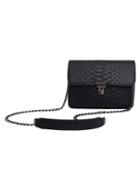 Shein Crocodile Embossed Faux Leather Flap Bag
