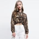 Shein Leopard Quarter Zip Jacket