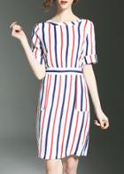 Shein Color Block Striped Pockets Dress