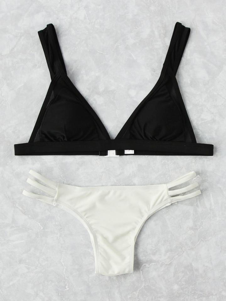 Shein Two Tone Ladder Cutout Bikini Set