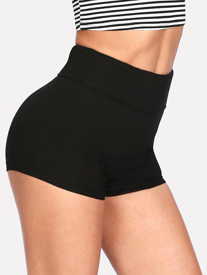 Shein Wide Waist Solid Legging Shorts