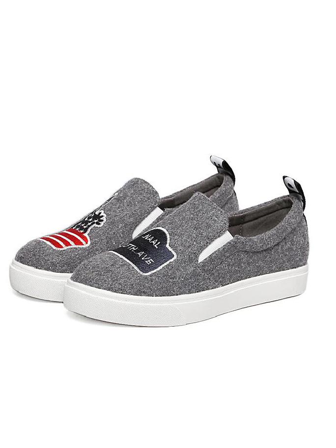 Shein Patched Felt Vamp Platform Sneaker