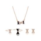 Shein Bow Necklace & Cuff & Stud Earrings