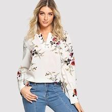 Shein Floral High Low Shirt