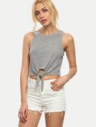 Shein Grey Tie Casual Tank Top