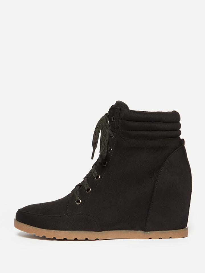 Shein Lace Up Hidden Wedge Boots
