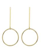 Shein Gold Big Circle Pendant Long Earrings For Women
