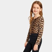 Shein Girls Leopard Print Tee