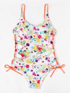 Shein Calico Print Side Tie Swimsuit