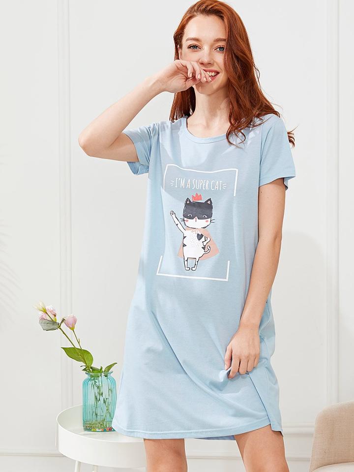 Shein Cat Print Dress