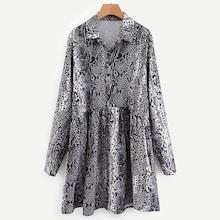 Shein Snakeskin Print Shirt Dress