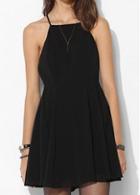 Rosewe Enchanting Open Back Strap Design Black Mini Dress