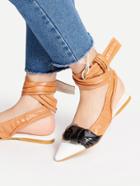 Shein Color Block Cross Strap Flats