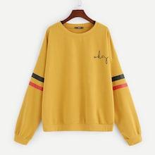 Shein Plus Striped Sleeve Sweatshirt