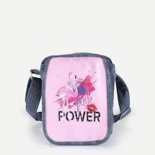Shein Girls Flamingo & Letter Print Crossbody Bag