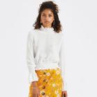 Shein Ruffle And Shirred Trim Solid Blouse