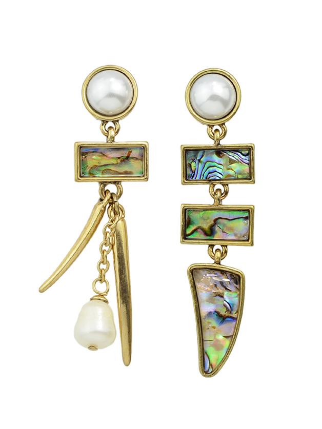 Shein Fashion Colorful Rhinestone Imitation Pearl Drop Earrings