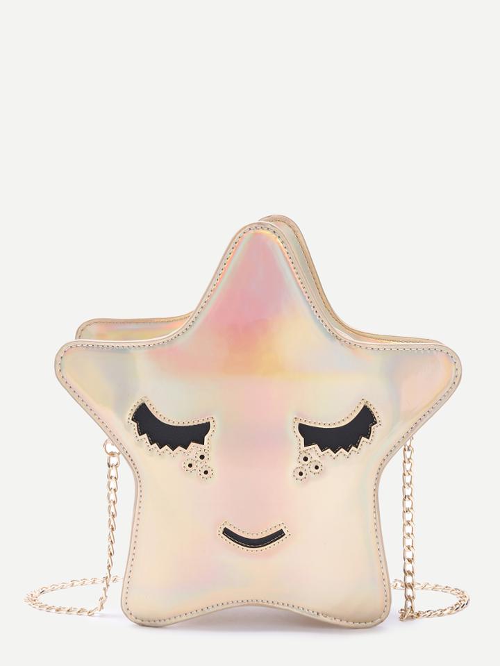 Shein Glossy Star Shap Gold Cute Chain Bag