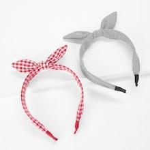 Shein Bow Tie Plaid Headband 2pcs
