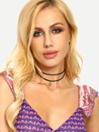 Shein Layered Clover Pendant Choker Necklace