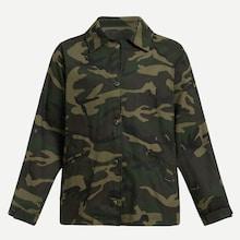 Shein Men Flower Embroidered Detail Camo Jacket