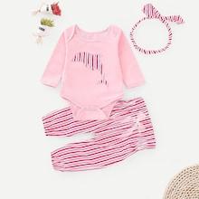 Shein Baby Embroidered Top With Striped Pants