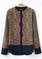 Rosewe Latest Round Neck Totem Print Blouse For Autumn