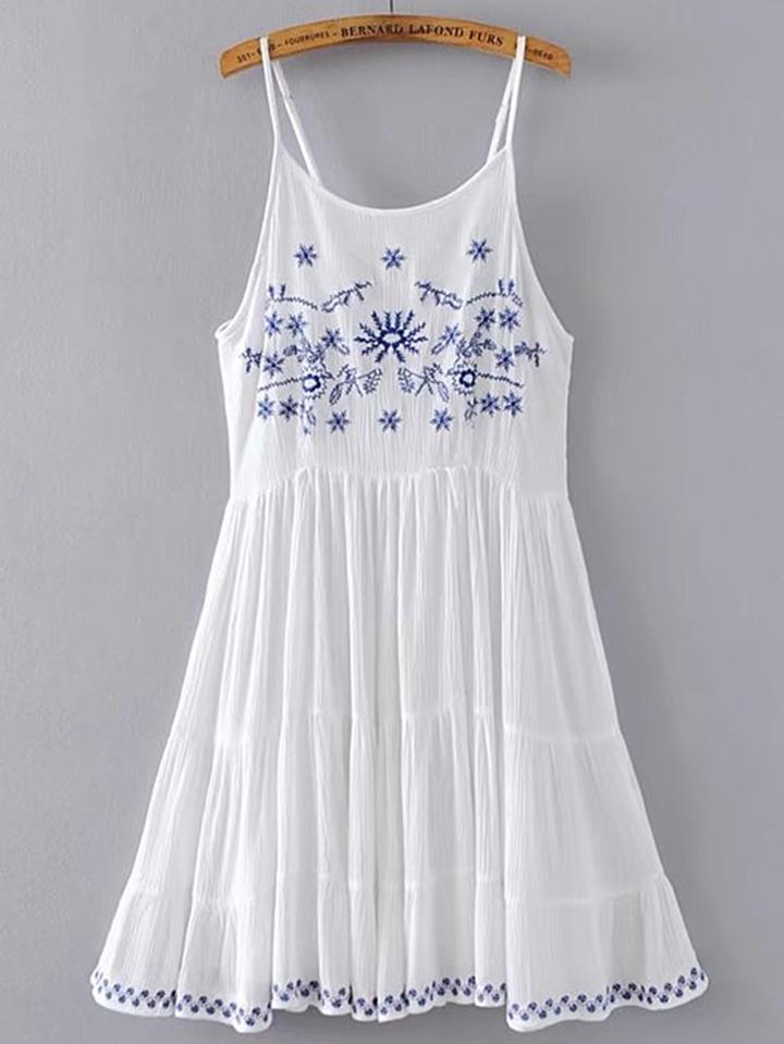 Shein Cami Straps Criss Cross Back A Line Dress