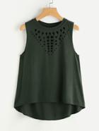 Shein Laser Cut Dip Hem Tank Top