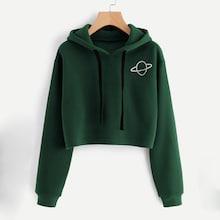 Shein Planet Print Hooded Sweatshirt