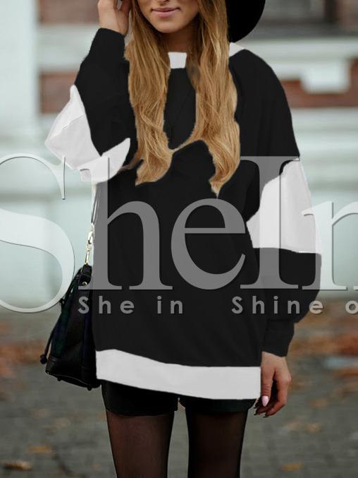 Shein Black Color Block Loose T-shirt