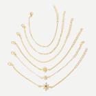 Shein Star Detail Chain Bracelet Set 6pcs