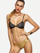 Shein Contrast Leopard Print Mix & Match Bikini Set