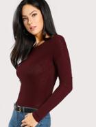 Shein Solid Long Sleeve T-shirt