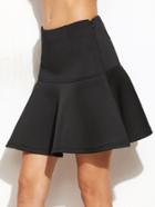 Shein Black Drop Waist Flared Skirt