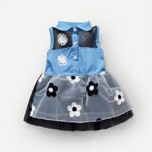 Shein Girls Embroidery Detail Patchwork Dress