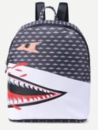 Shein Grey Pu Shark Mouth Design Backpack