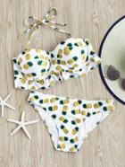 Shein Pineapple Print Fuller Bust Bikini Set
