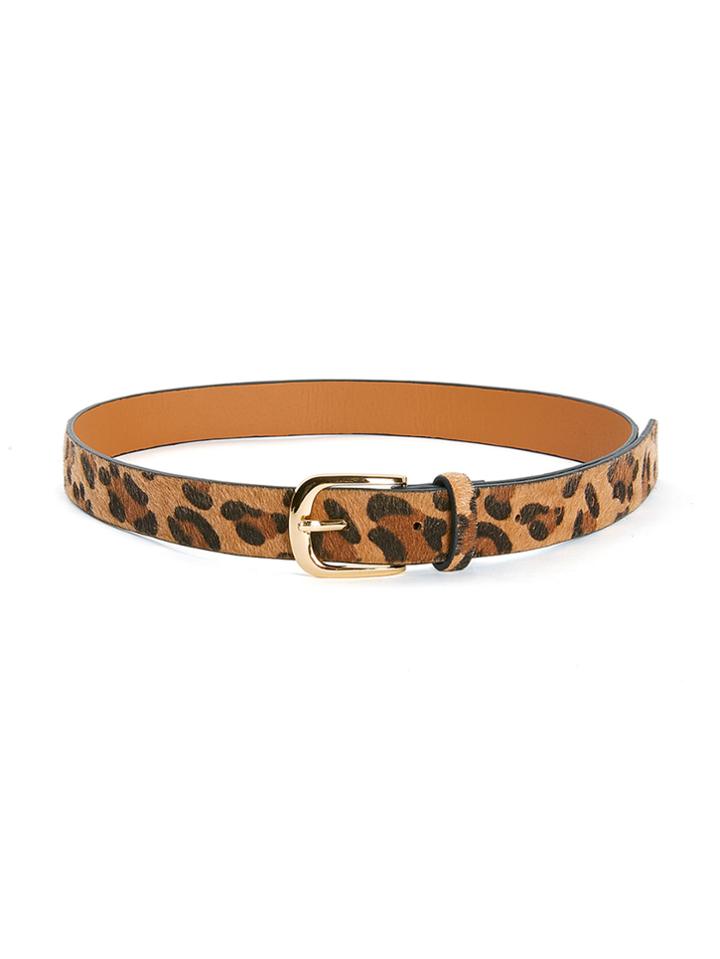 Shein Buckle Design Leopard Pu Belt