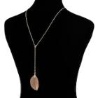 Shein Leaf Pendant Chain Necklace