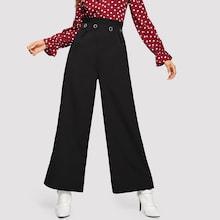 Shein Frilled Waist Straight Leg Pants