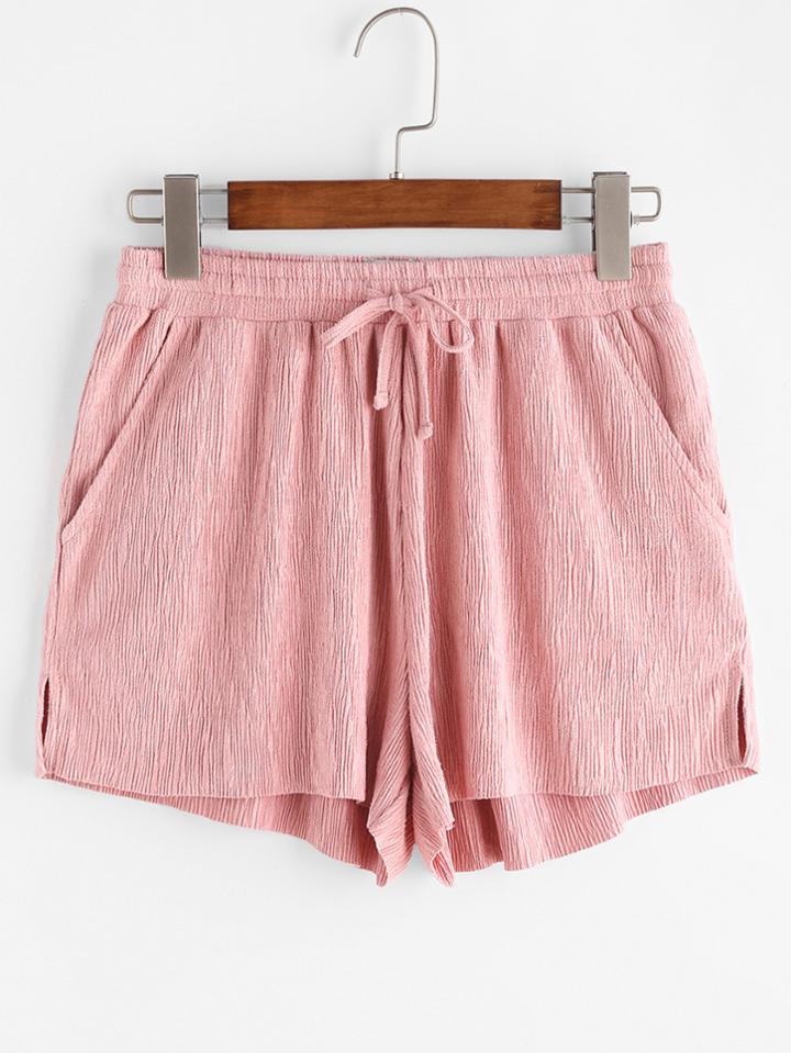 Shein Smocked Drawstring Waist Textured Shorts