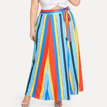 Shein Plus Color Block Circle Skirt