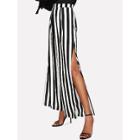 Shein High Slit Striped Palazzo Pants