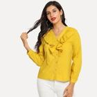 Shein V Neckline Ruffle Blouse