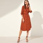 Shein Knot Back Curved Hem Shirt Dress