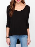 Shein Black Dip Hem T-shirt