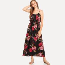 Shein Flower Print Double Layer Cami Dress
