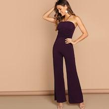 Shein Ruched Detail Halter Jumpsuit
