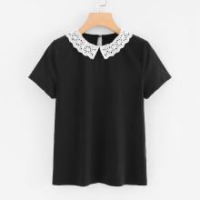 Shein Contrast Collar Top